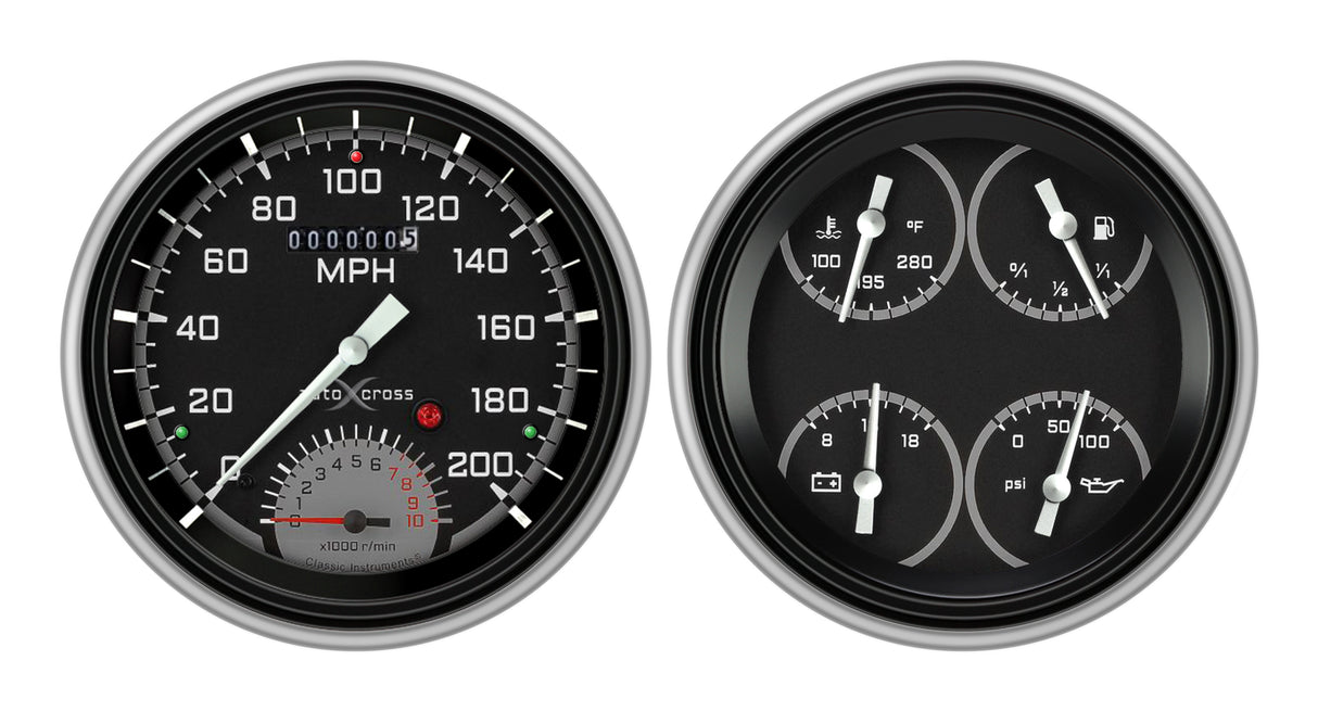 Classic Instruments AutoCross Gray 1951-52 Chevy Car Package LS Sending Unit - CH51AXG62-LS