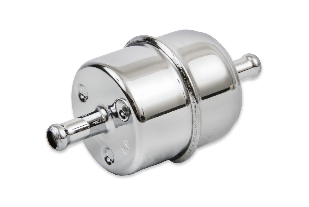 Mr Gasket Chrome Fuel Filter - Fits 5/16 Inch Hose - 9745