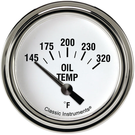 Classic Instruments White Hot 2 5/8" Oil Temperature Gauge - WH228SLF