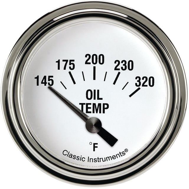Classic Instruments White Hot 2 5/8" Oil Temperature Gauge - WH228SLF