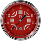 Classic Instruments V8 RED STEELIE 5IN TACH 8000 RPM - V8RS71SLF