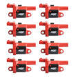 MSD Ignition Coil - Blaster Series - Gen V GDI Engine - Red - 8-Pack - Round - 82688
