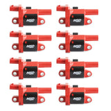 MSD Ignition Coil - Blaster Series - Gen V GDI Engine - Red - 8-Pack - Round - 82688