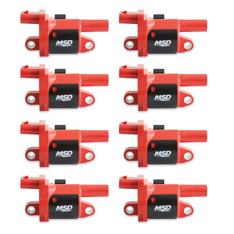 MSD Ignition Coil - Blaster Series - Gen V GDI Engine - Red - 8-Pack - Round - 82688