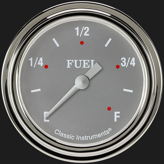 Classic Instruments Silver Gray 2 5/8" Fuel Gauge - SG309SLF