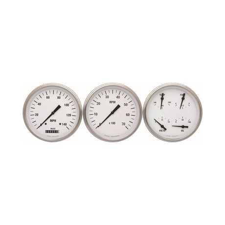 Classic Instruments WHITE HOT 5IN SPEED, 5IN QUAD, 5IN TACH-GM - WH53SLC