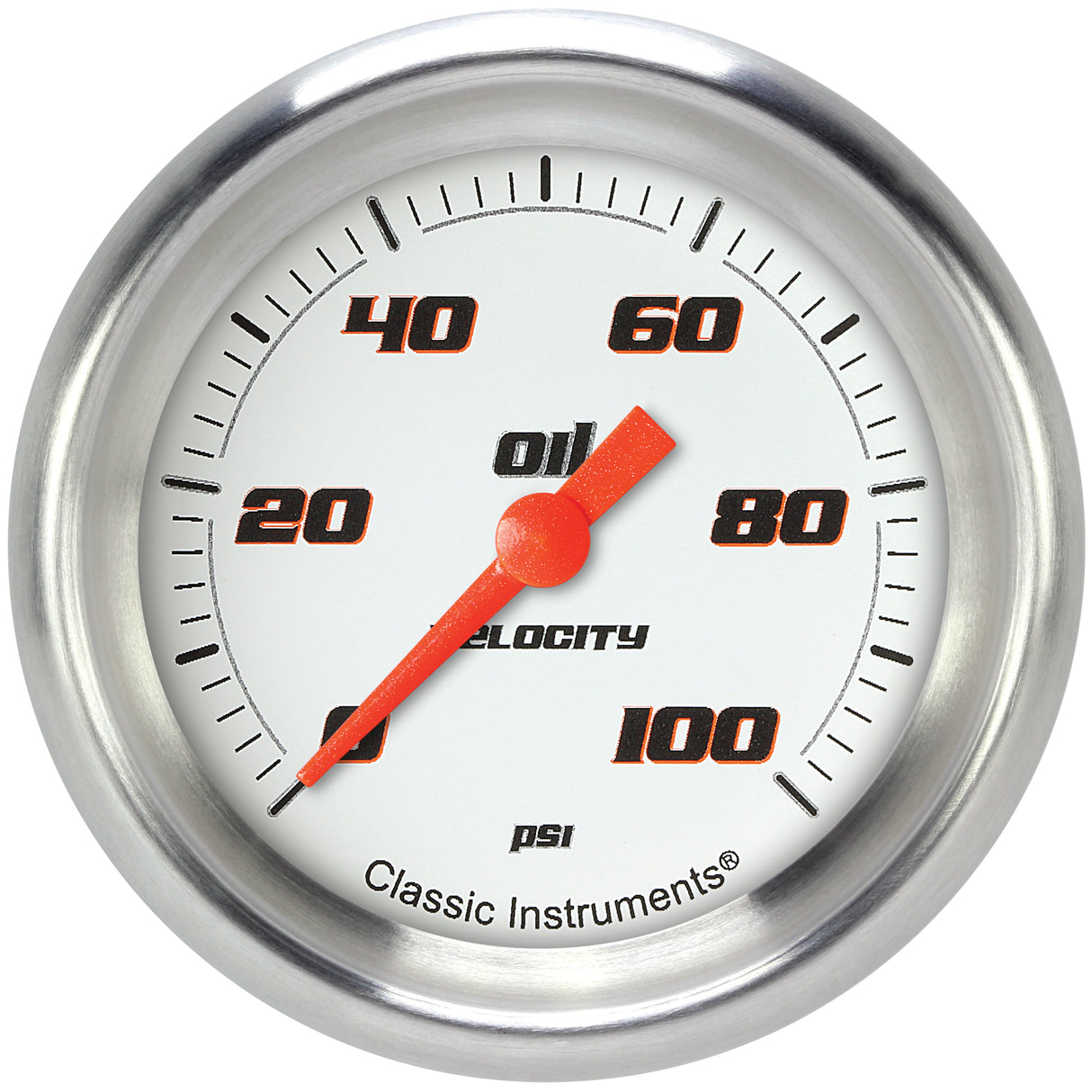 Classic Instruments Velocity White 2-5/8" Oil Pressure Gauge - VS381WAPF