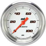 Classic Instruments Velocity White 2-5/8" Oil Pressure Gauge - VS381WAPF