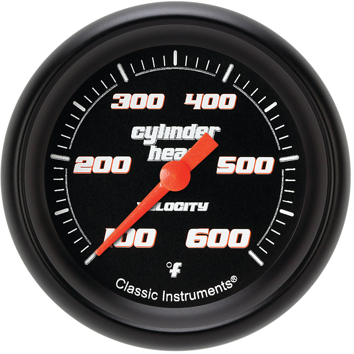 Classic Instruments Velocity Black 2-5/8" Cylinder Head Tempature Gauge - VS397BBPF