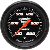 Classic Instruments Velocity Black 2-5/8" Cylinder Head Tempature Gauge - VS397BBPF