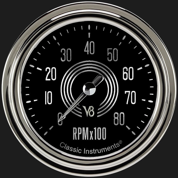 Classic Instruments V8 Speedster 2 5/8" Tachometer - V8SR383SLC