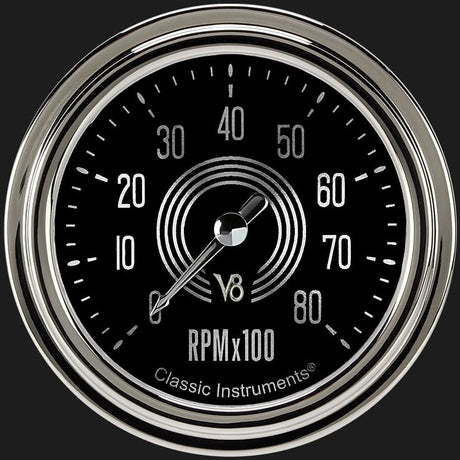 Classic Instruments V8 Speedster 2 5/8" Tachometer - V8SR383SLC