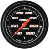Classic Instruments Velocity Black 2-5/8" Full Sweep Water Temp Gauge - VS326BBPF-06