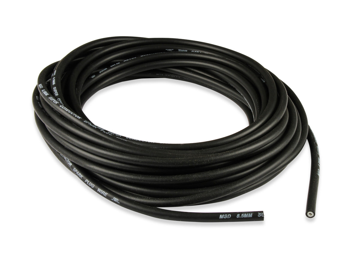 MSD Super Conductor Spark Plug Wire, Black 8.5mm, 50 Ft - 34023