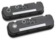 Holley 241-85 M/T Valve Covers - Vintage Style - Finned - BBC - Satin Black