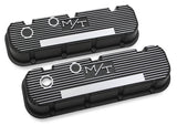 Holley 241-85 M/T Valve Covers - Vintage Style - Finned - BBC - Satin Black