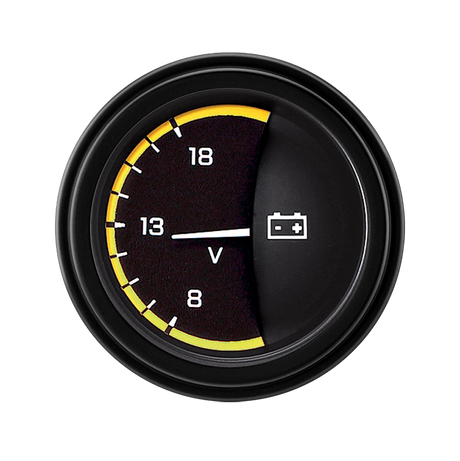 Classic Instruments AutoCross Yellow 2 1/8" Volt - AX30YBLF