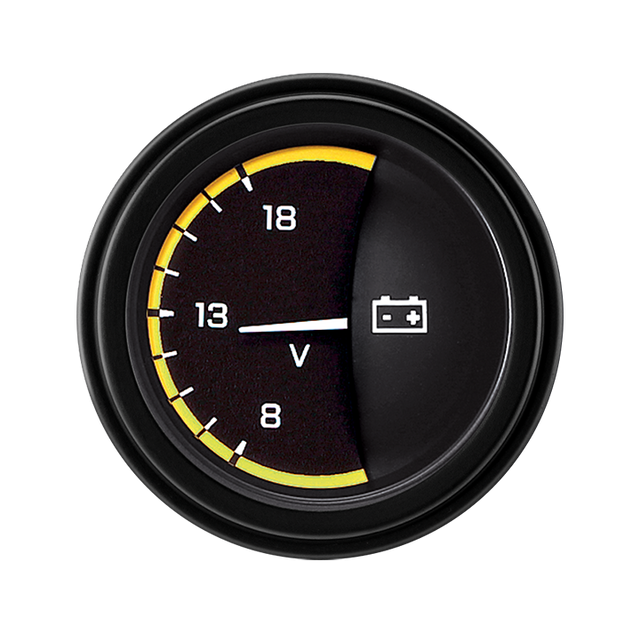 Classic Instruments AutoCross Yellow 2 1/8" Volt - AX30YBLF