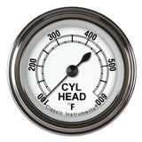 Classic Instruments Classic White 2-1/8" Cylinder Head Tempature Gauge - CW197SLF