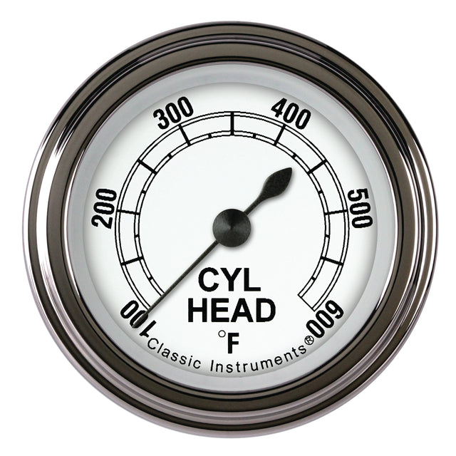 Classic Instruments Classic White 2-1/8" Cylinder Head Tempature Gauge - CW197SLF