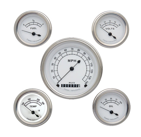 Classic Instruments Classic White 5 Gauge Set - CW00SLF