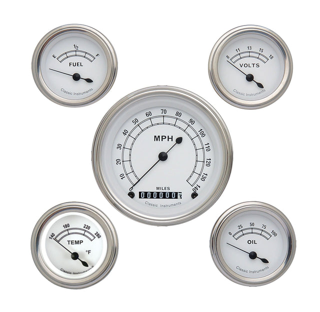 Classic Instruments Classic White 5 Gauge Set - CW00SLF