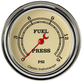 Classic Instruments Vintage 2-5/8" Fuel Pressure Gauge (15 PSI) - VT345SLF
