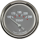 Classic Instruments Silver Gray 2 5/8" Short Sweep Water Temperature Gauge - SG226SLF-02