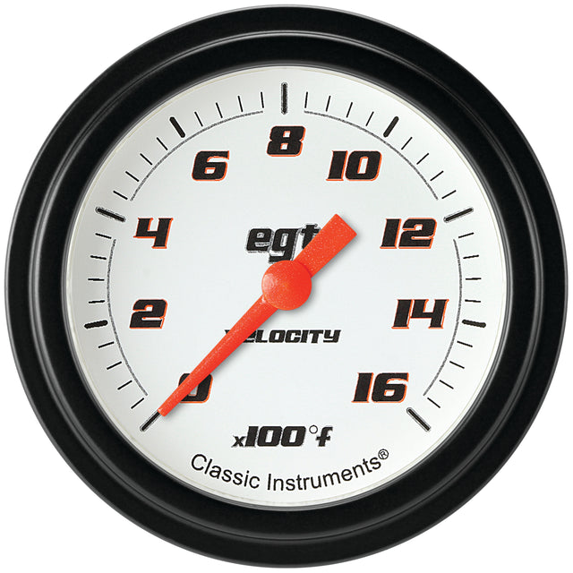 Classic Instruments Velocity White 2-5/8" Exhaust Gas Tempature Gauge - VS398WBLF