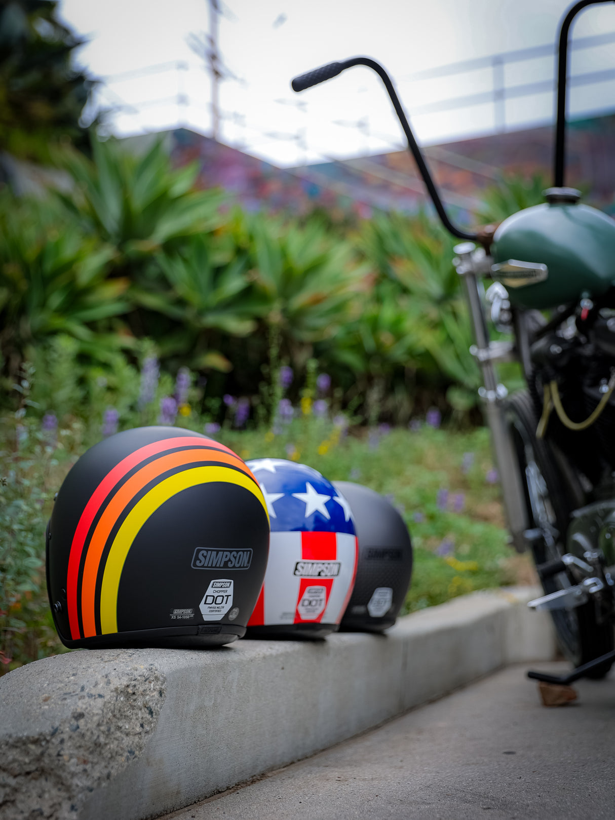 Simpson Motorcycle CHOPPER HELMET US ELWOOD LARGE - CHOPEWLG