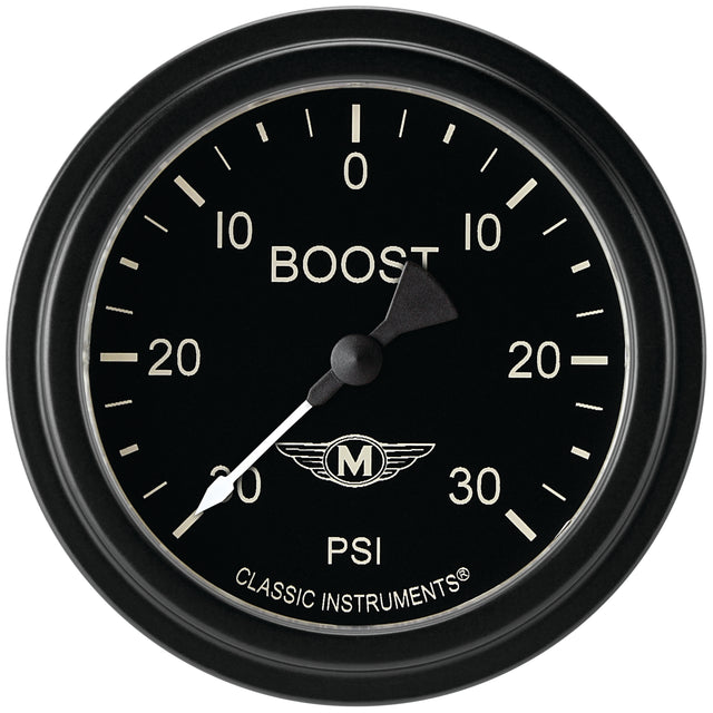 Classic Instruments Moal Bomber 2-5/8" Boost/Vac Gauge - MA341BLF