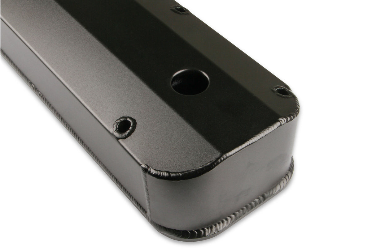 Mr Gasket Fabricated Aluminum Valve Covers - Black Finish - 6880BG