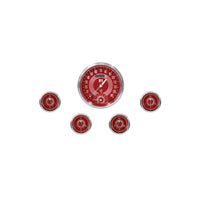 Classic Instruments V8 Red Steelie Five Gauge Set - V8RS65SLC