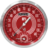 Classic Instruments V8 RED STEELIE 5IN SPEEDTACHULAR - V8RS50SLF