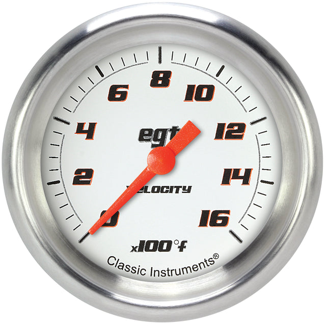 Classic Instruments Velocity White 2-5/8" Exhaust Gas Tempature Gauge - VS398WAPF