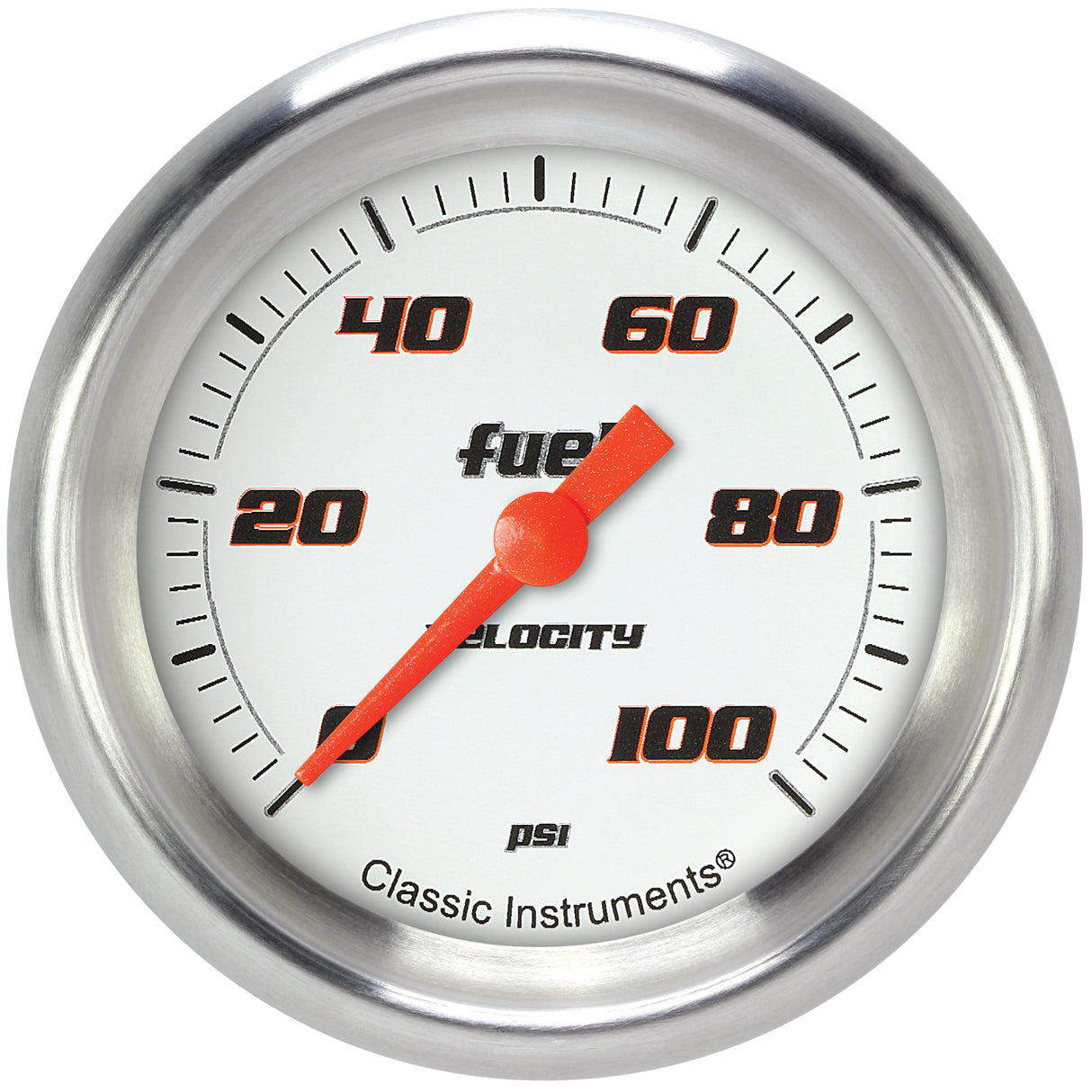 Classic Instruments Velocity White 2-5/8" Fuel Pressure Gauge (100 PSI) - VS346WAPF