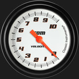 Classic Instruments Velocity White 2 5/8" Tachometer - VS383WBLF