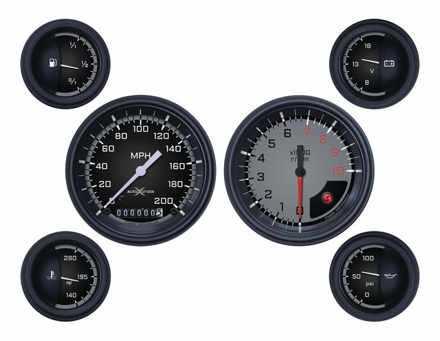 Classic Instruments Auto Cross Gray 6 Gauge Set - AX01GBLF