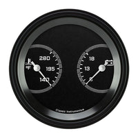 Classic Instruments AutoCross Gray 3-3/8" Temperature & Volt Dual Gauge - AX74GBLF