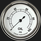 Classic Instruments Classic White 2 5/8" Oil Pressure Gauge - CW381SLF