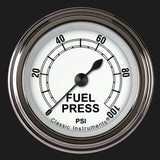 Classic Instruments Classic White 2 1/8" Fuel Pressure Gauge, 100 psi - CW146SLF
