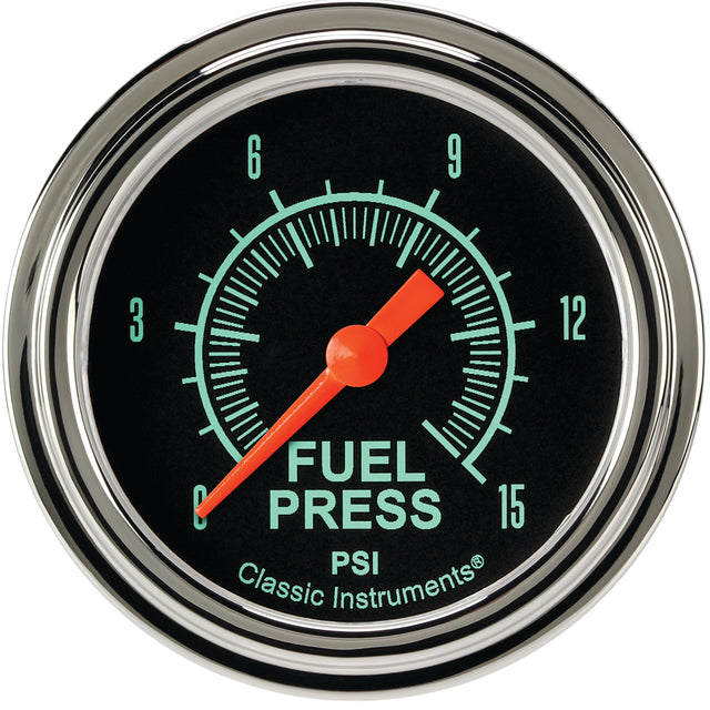 Classic Instruments G/Stock 2-5/8" Fuel Pressure Gauge (15 PSI) - GS345SLF
