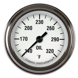 Classic Instruments White Hot 2 1/8" Oil Temperature Gauge - WH128SLF