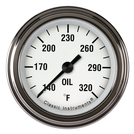 Classic Instruments White Hot 2 1/8" Oil Temperature Gauge - WH128SLF