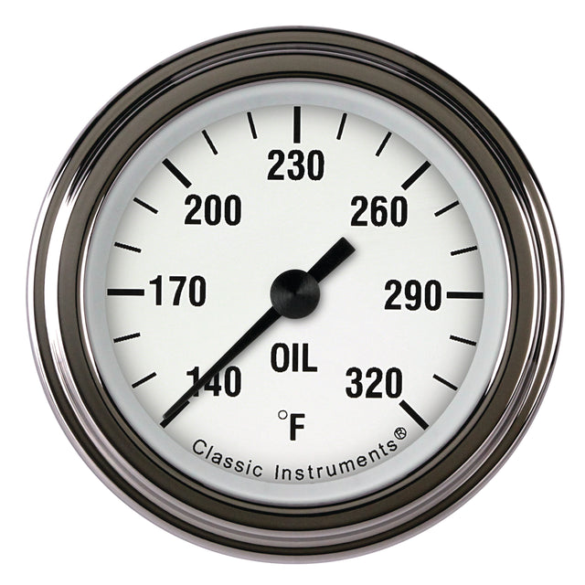 Classic Instruments White Hot 2 1/8" Oil Temperature Gauge - WH128SLF