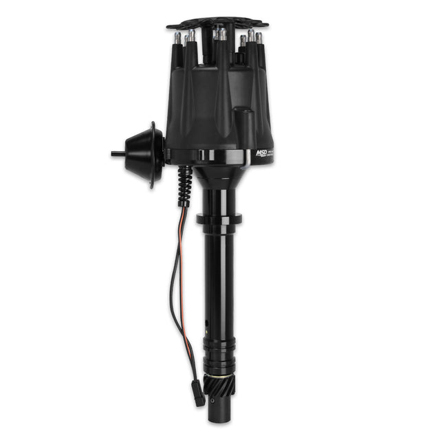 MSD Black Chevy V8 Pro-Billet Distributor with Vacuum Advance - 83613