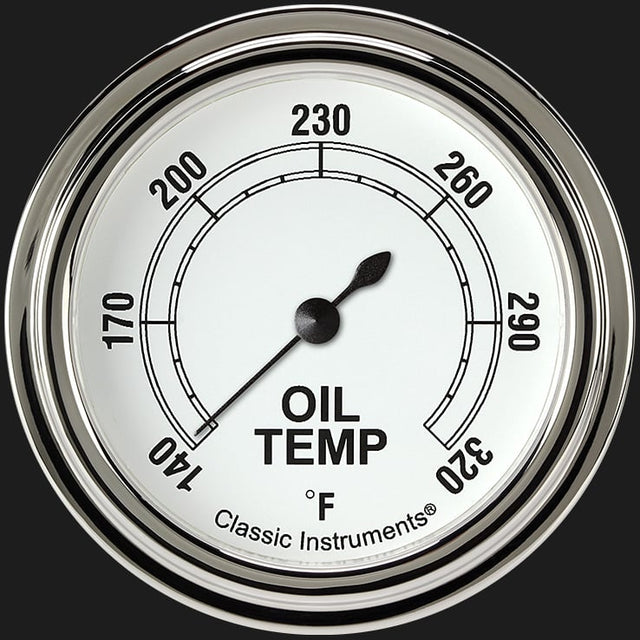Classic Instruments Classic White 2 5/8" Oil Temperature Gauge - CW328SLF