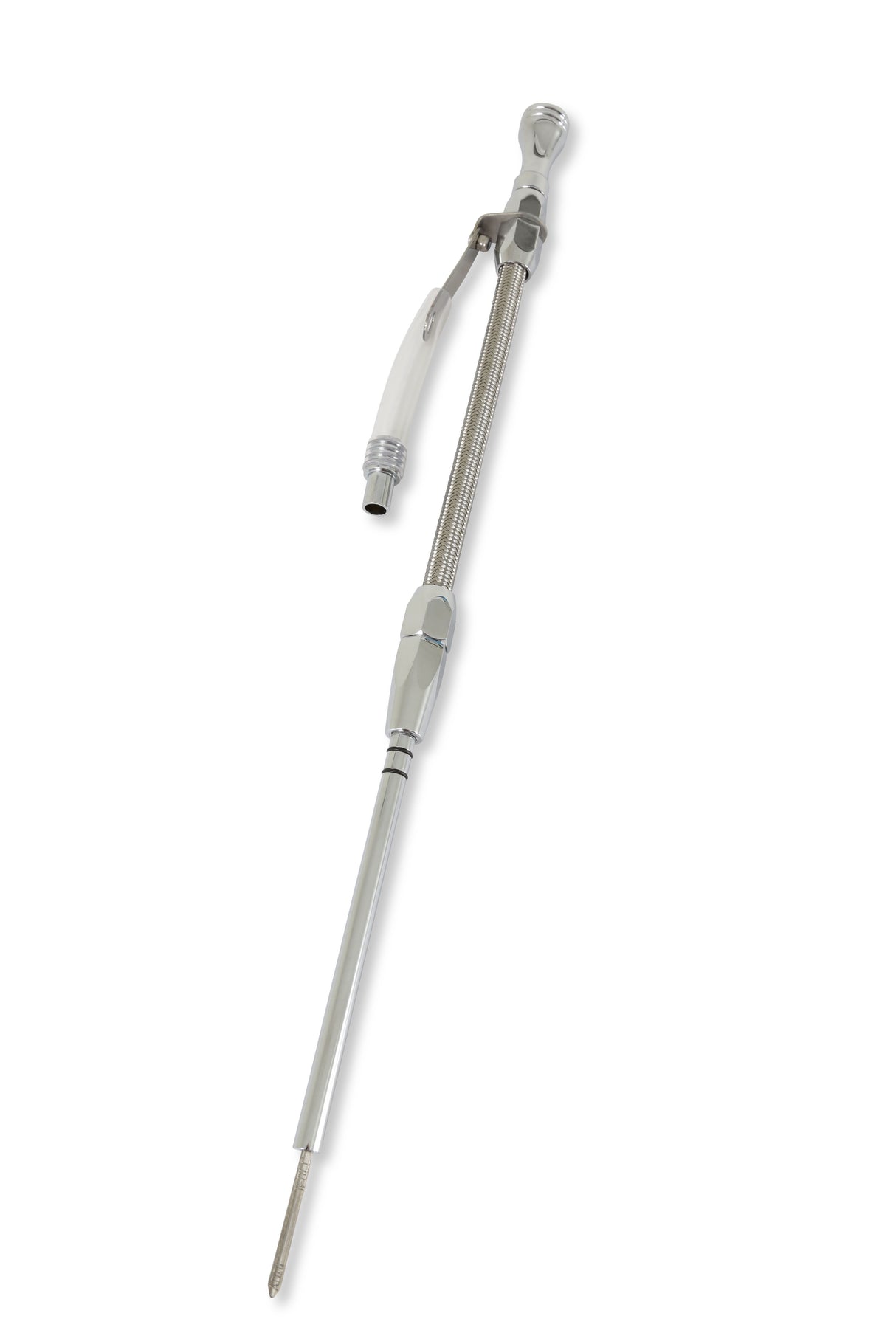 Mr Gasket Engine Oil Dipstick & Tube - Braided Stainless Steel - 9705G