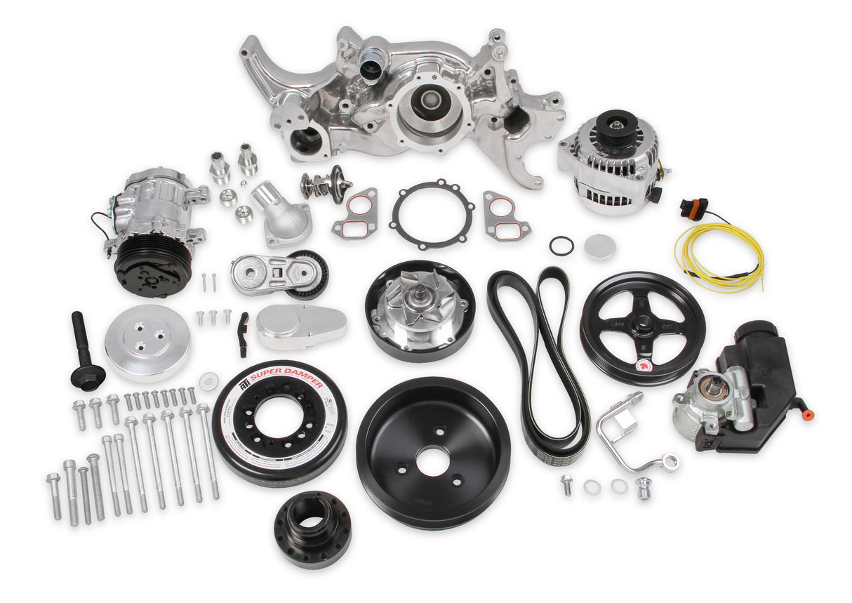 Holley 20-190P Premium Polished Mid-Mount LS7 Complete Accessory System - Dry Sump