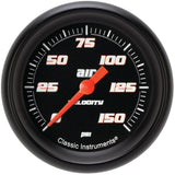 Classic Instruments Velocity Black 2-5/8" Air Pressure Gauge - VS318BBPF